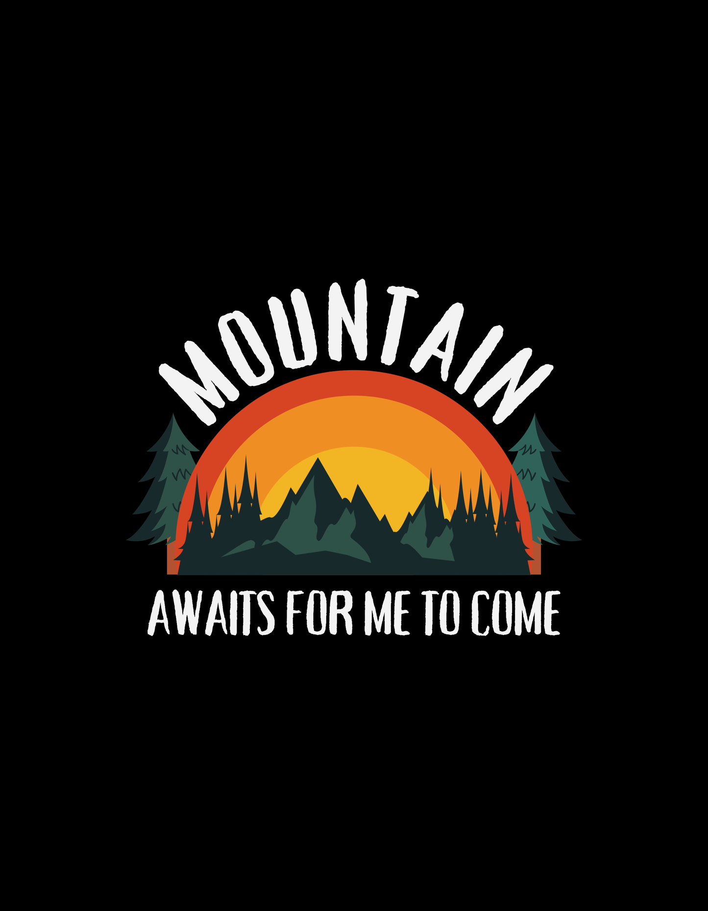 MOUNTAIN BLACK - COTTON T-SHIRTS